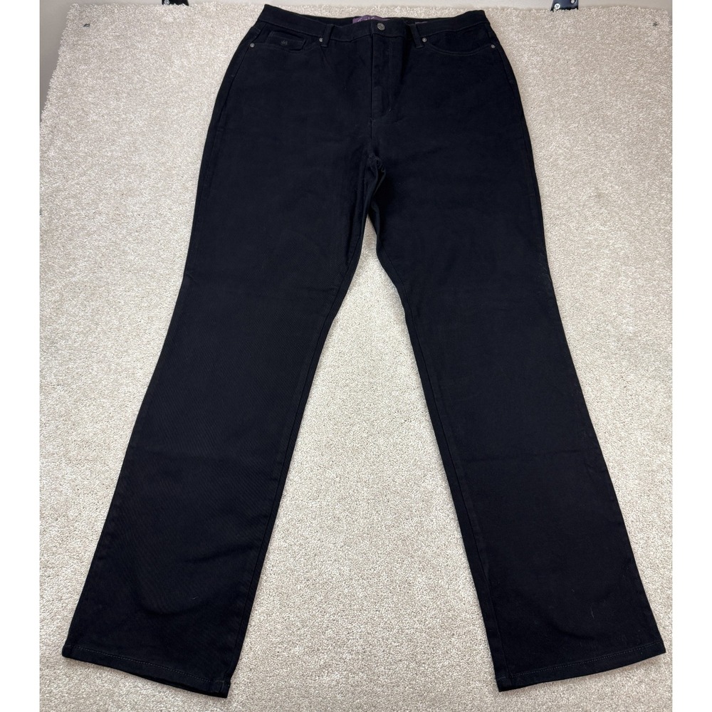 Gloria Vanderbilt Amanda Jeans Women 18 Tall Black Straight Leg Normcore 38x33